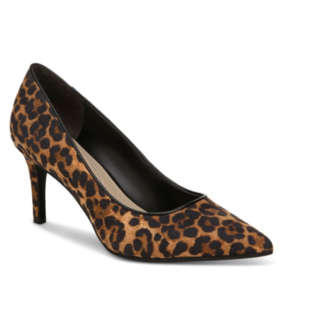 On 34th Women's Jeules Pointed-Toe Slip-on Pumps - Leopard Micro NWT